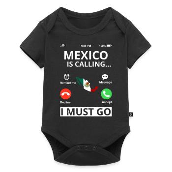 Mexiko Flagge Mexikanische Fahne Mexico Südamerika - Baby Premium Kurzarmbody - Schwarz - Vorne