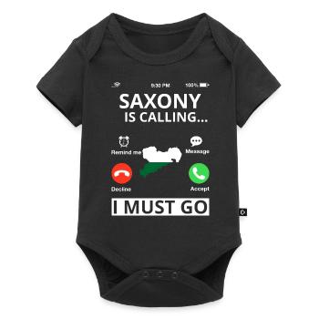 Drapeau de Saxe Drapeau saxon Ossi Holiday SN - Body à manches courtes Premium Bébé - noir - Devant