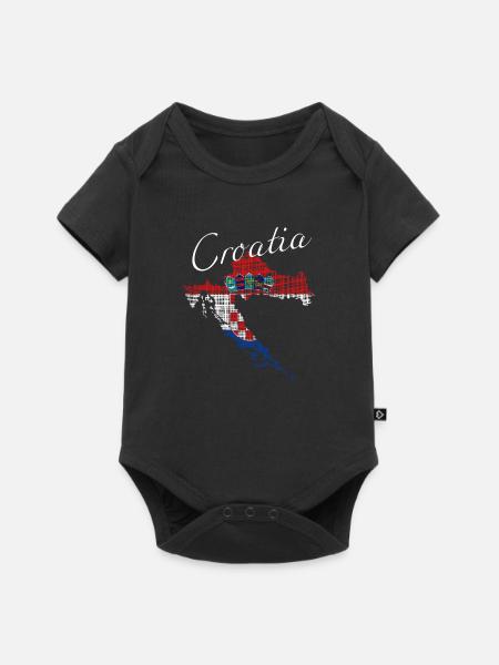 Croatia - Baby Premium Kurzarmbody - Schwarz