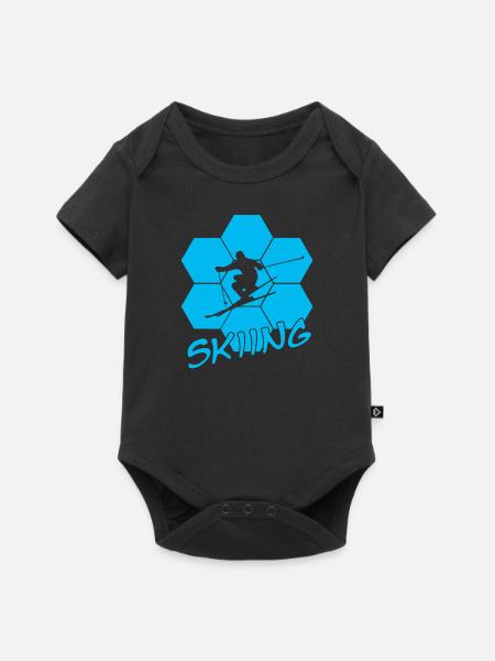 Ski - Baby Premium Kurzarmbody - Schwarz