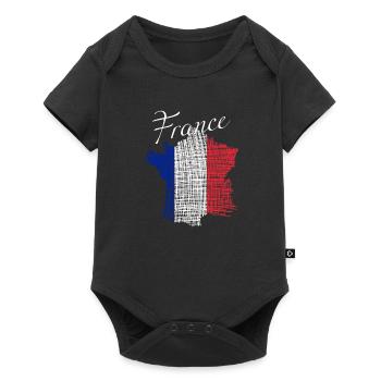 France Frankreich - Baby Premium Kurzarmbody - Schwarz - Vorne