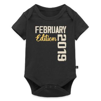 Februar 2019 Geburtstag Februar 2019 Retro - Baby Premium Kurzarmbody - Schwarz - Vorne