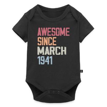 1941 Mars Naissance Anniversaire Mars 1941 Cadeau - Body à manches courtes Premium Bébé - noir - Devant