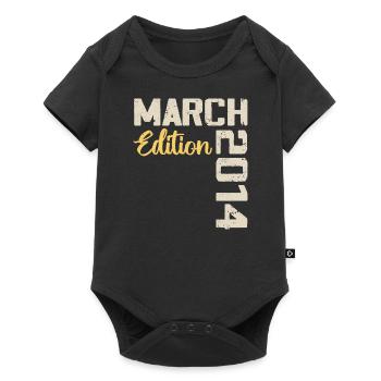 März 2014 Geburtstagsgeschenk März 2014 - Baby Premium Kurzarmbody - Schwarz - Vorne