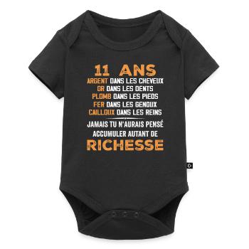 11 Year Old Birthday Gift Funny 11 Year Old Gift - Baby Premium short-sleeve bodysuit - black - Front