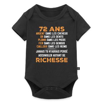 72 Years Old Funny Birthday Gift 72 Years Old Gift - Baby Premium short-sleeve bodysuit - black - Front