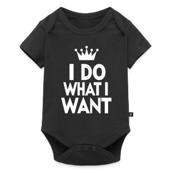 Attitude rebelle : « Je fais ce que je veux » Couronne - Body à manches courtes Premium Bébé - noir - Devant