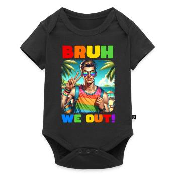 Pride Gay CSD Love LGBTQ Farben des Regenbogens - Baby Premium Kurzarmbody - Schwarz - Vorne