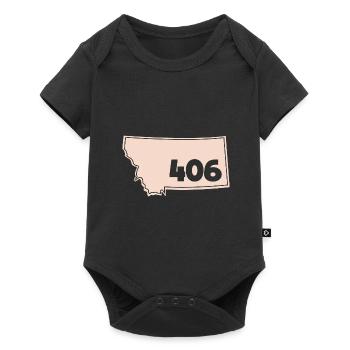 Vorwahl Montana Kartendesign für stolze Montaner - Baby Premium Kurzarmbody - Schwarz - Vorne