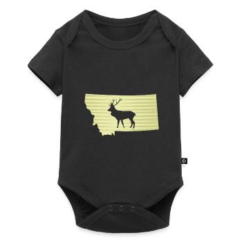 Elks of Montana Kartendesign für stolze Montaner - Baby Premium Kurzarmbody - Schwarz - Vorne