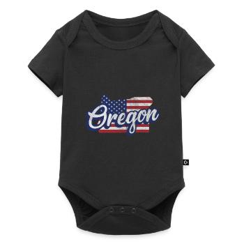 US Flagge Oregon Design für stolze Oregonians - Baby Premium Kurzarmbody - Schwarz - Vorne