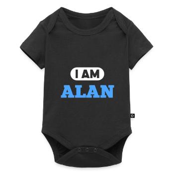 Alan Name Saying für stolze Alans - Baby Premium Kurzarmbody - Schwarz - Vorne
