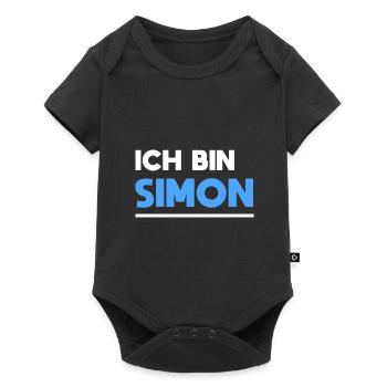 Simon Name Spruch für stolze Simons - Baby Premium Kurzarmbody - Schwarz - Vorne