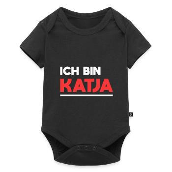 Katja Name Spruch für stolze Katjas - Baby Premium Kurzarmbody - Schwarz - Vorne