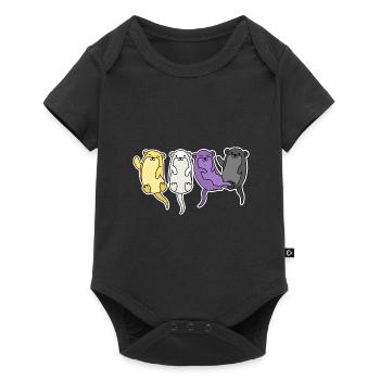 Nichtbinäres Flaggenotter-Design für stolze Enbys - Baby Premium Kurzarmbody - Schwarz - Vorne