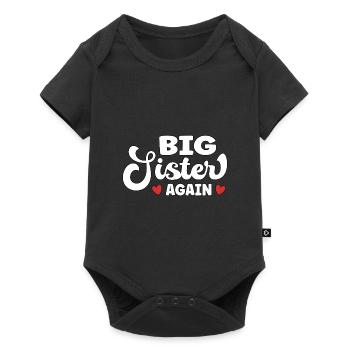 Big Sister Again – Dire grossesse - Body à manches courtes Premium Bébé - noir - Devant