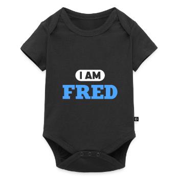 Fred Name Saying für stolze Freds - Baby Premium Kurzarmbody - Schwarz - Vorne