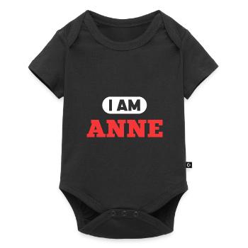 Anne Name Spruch für stolze Annes - Baby Premium Kurzarmbody - Schwarz - Vorne