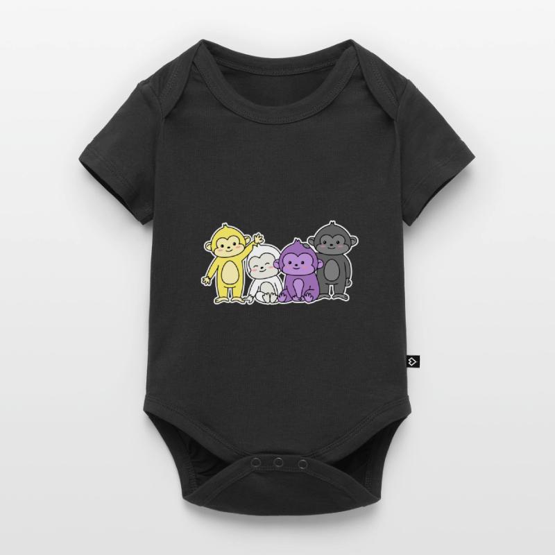Non-binary flag monkey design for proud enbys Baby Premium short-sleeve bodysuit