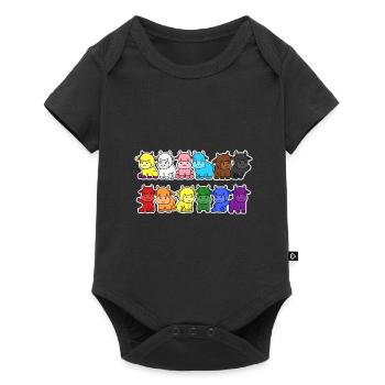 Pride Progress Flag Cow Equality - Baby Premium short-sleeve bodysuit - black - Front