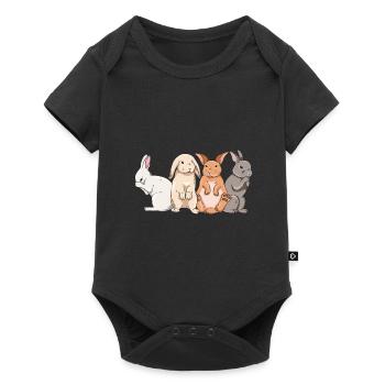 Conception de lapin mignon pour les propriétaires de lapins - Body à manches courtes Premium Bébé - noir - Devant