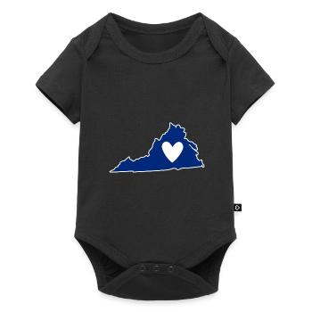 Liebe Virginia Kartendesign für stolze Virginianer - Baby Premium Kurzarmbody - Schwarz - Vorne