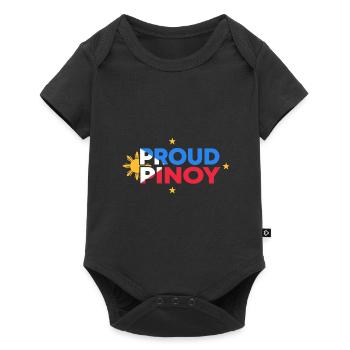 Flaggenfarben-Design für stolze Pinoys - Baby Premium Kurzarmbody - Schwarz - Vorne