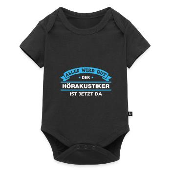 Hörakustiker Design für stolze Handwerker - Baby Premium Kurzarmbody - Schwarz - Vorne