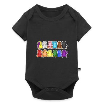 Pride Progress Flag Penguins Equality - Baby Premium short-sleeve bodysuit - black - Front