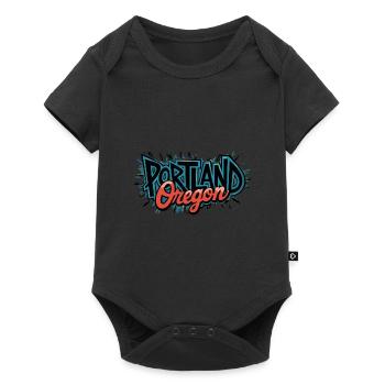 Oregon Portland Amerika Bundesstaat für Oregon - Baby Premium Kurzarmbody - Schwarz - Vorne