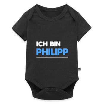 Philipp Name Spruch für stolze Philipps - Baby Premium Kurzarmbody - Schwarz - Vorne