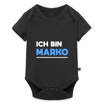 Marko Name Spruch für stolze Markos - Baby Premium Kurzarmbody - Schwarz - Vorne
