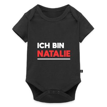 Natalie Name Spruch für stolze Natalies - Baby Premium Kurzarmbody - Schwarz - Vorne