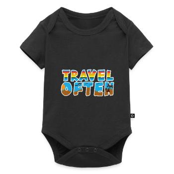 Travel, Travel, Vacation, Vacation, Traveling - Baby Premium short-sleeve bodysuit - black - Front