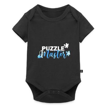 Puzzle Master Spruch für Puzzle-Fans - Baby Premium Kurzarmbody - Schwarz - Vorne