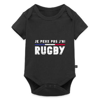 Je Peux Pas J'ai Rugby Joueur Maillot France Rugby - Baby Premium Kurzarmbody - Schwarz - Vorne