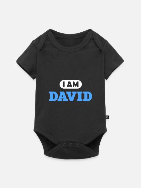 David Namenszusatz für stolze Davids - Baby Premium Kurzarmbody - Schwarz