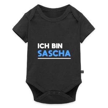 Sascha Name Spruch für stolze Saschas - Baby Premium Kurzarmbody - Schwarz - Vorne