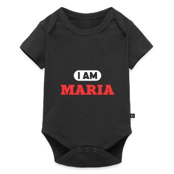 Maria Name Spruch für stolze Marias - Baby Premium Kurzarmbody - Schwarz - Vorne