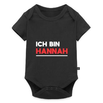 Hannah Name Spruch für stolze Hannahs - Baby Premium Kurzarmbody - Schwarz - Vorne