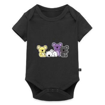 Nichtbinäre Flagge Koala Design für stolze Enbys - Baby Premium Kurzarmbody - Schwarz - Vorne