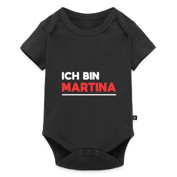 Martina Name Spruch für stolze Martinas - Baby Premium Kurzarmbody - Schwarz - Vorne