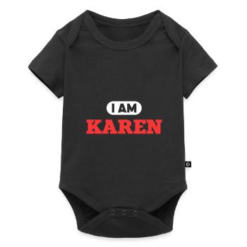Karen Name Spruch für stolze Karens - Baby Premium Kurzarmbody - Schwarz - Vorne