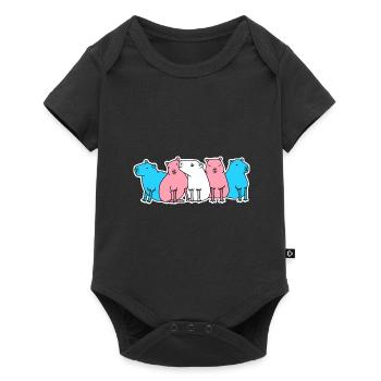 Trans Flag Capybara Design for Trans People - Baby Premium short-sleeve bodysuit - black - Front