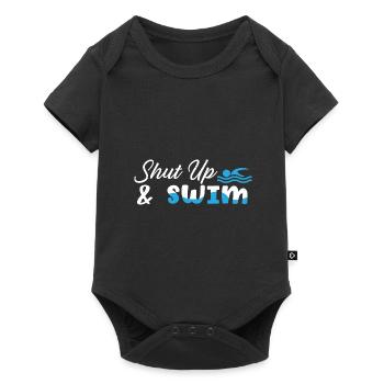 Nageurs Natation 50 mètres piste Brasse - Body à manches courtes Premium Bébé - noir - Devant