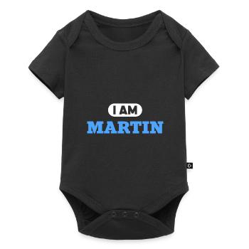 Martinsspruch für stolze Martins - Baby Premium Kurzarmbody - Schwarz - Vorne