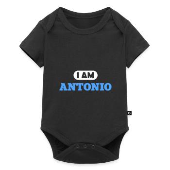 Antonio Name Spruch für stolze Antonios - Baby Premium Kurzarmbody - Schwarz - Vorne