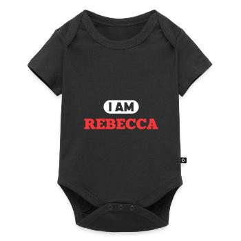 Rebecca Name Spruch für stolze Rebeccas - Baby Premium Kurzarmbody - Schwarz - Vorne