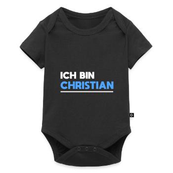 Christian Name Spruch für stolze Christians - Baby Premium Kurzarmbody - Schwarz - Vorne