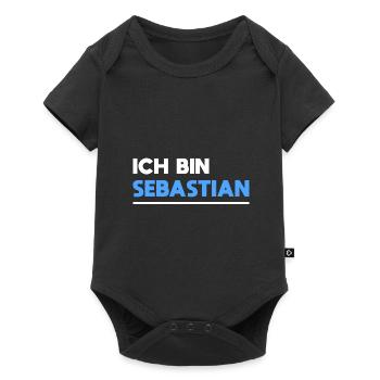 Sebastian Name Spruch für stolze Sebastians - Baby Premium Kurzarmbody - Schwarz - Vorne